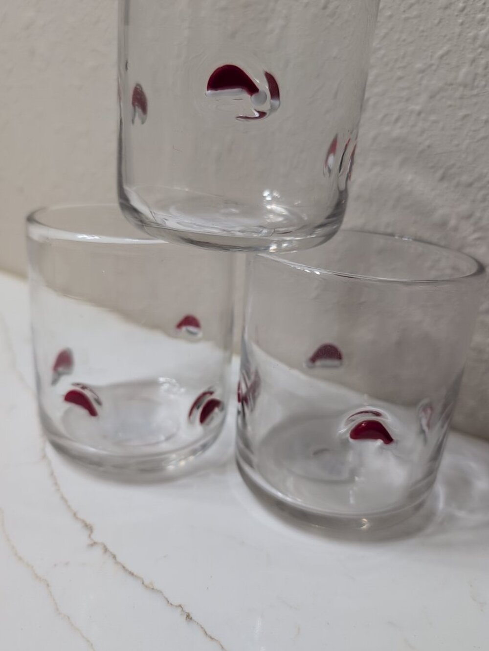 Madison Home International Low Ball Tumbler Drinking Glass W Santa Hat Design - Picture 3 of 5